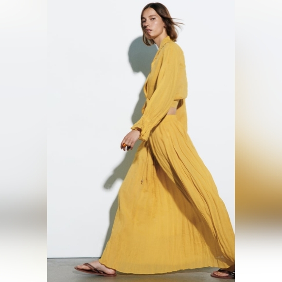 Zara Long Ramie Skirt - Picture 4 of 11